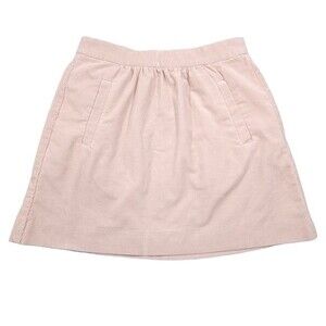 J. Crew Corduroy Mini Skirt Beige Tan Stretch Academia Women's Size 00 Pockets